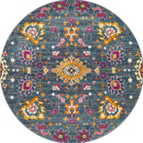 Dorrigo Multicolor Blue Round Rug