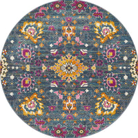 Dorrigo Multicolor Blue Round Rug