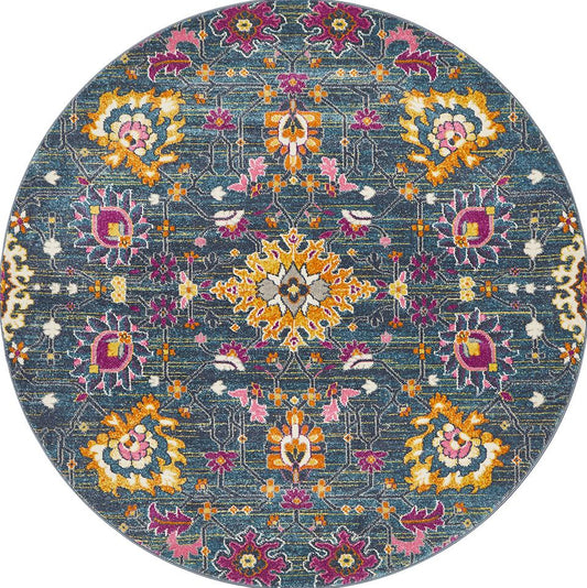 Dorrigo Multicolor Blue Round Rug