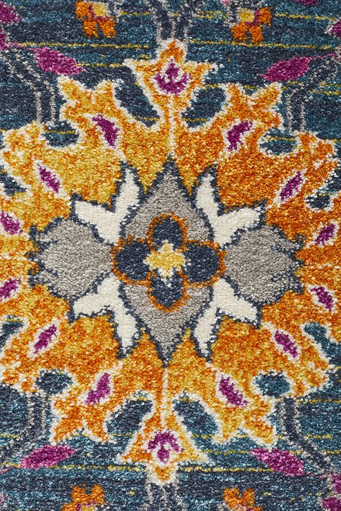 Dorrigo Multicolor Blue Round Rug