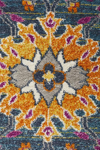 Dorrigo Multicolor Blue Round Rug