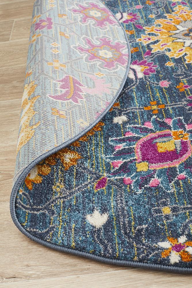 Dorrigo Multicolor Blue Round Rug