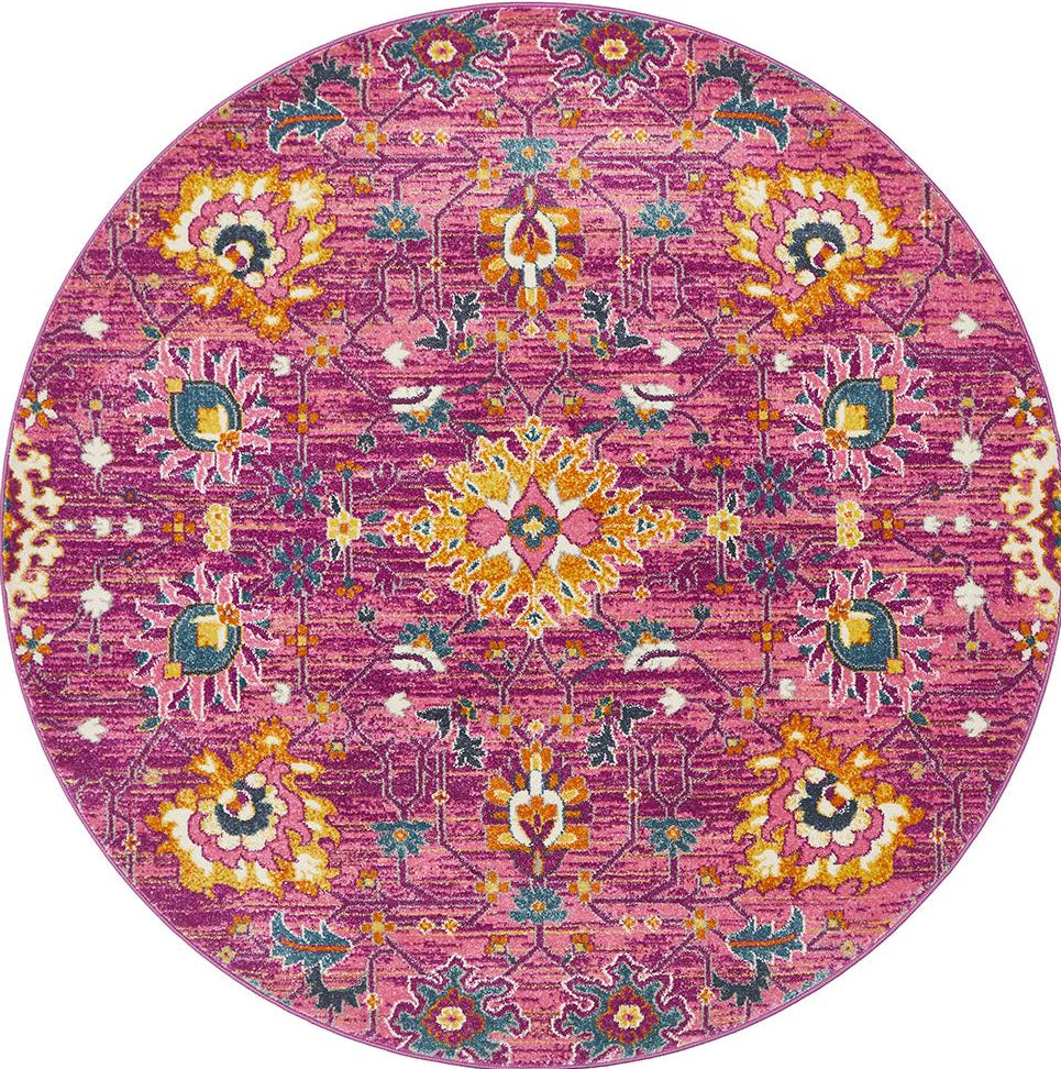 Dorrigo Fuchsia Purple Round Rug