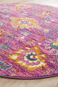 Dorrigo Fuchsia Purple Round Rug