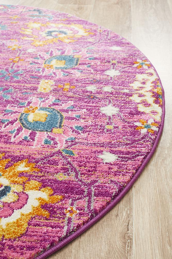 Dorrigo Fuchsia Purple Round Rug