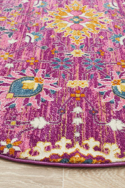 Dorrigo Fuchsia Purple Round Rug
