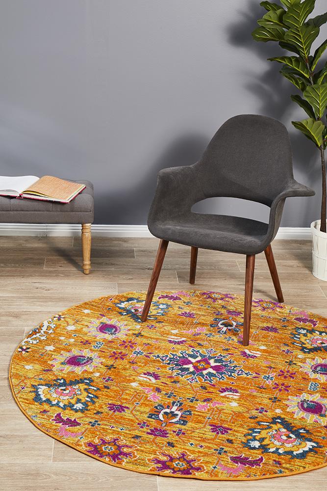 Dorrigo Rust Multicolor Round Rug