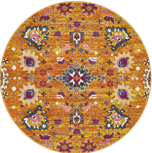 Dorrigo Rust Multicolor Round Rug