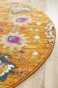 Dorrigo Rust Multicolor Round Rug