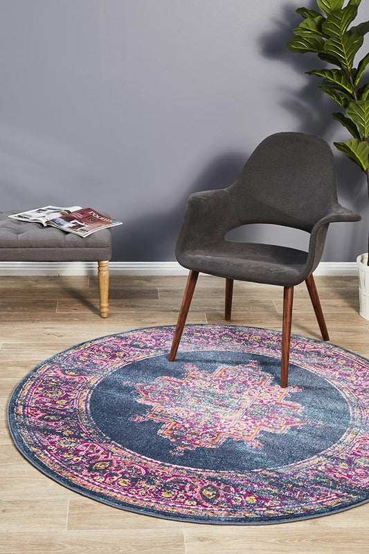 Dorrigo Navy Blue Round Rug