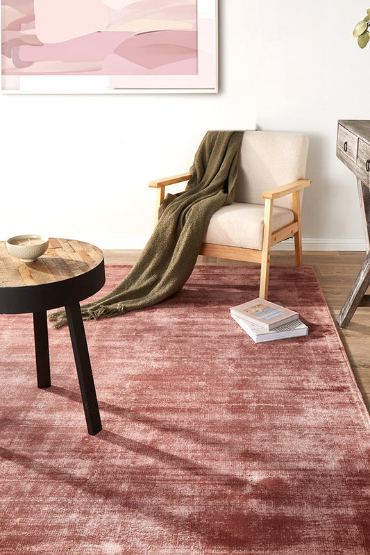 Callala Blush Pink Viscose  Rug