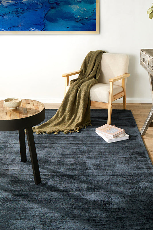 Callala Denim Navy Viscose Rug