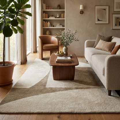 Belair Ivory & Brown Wool Rug