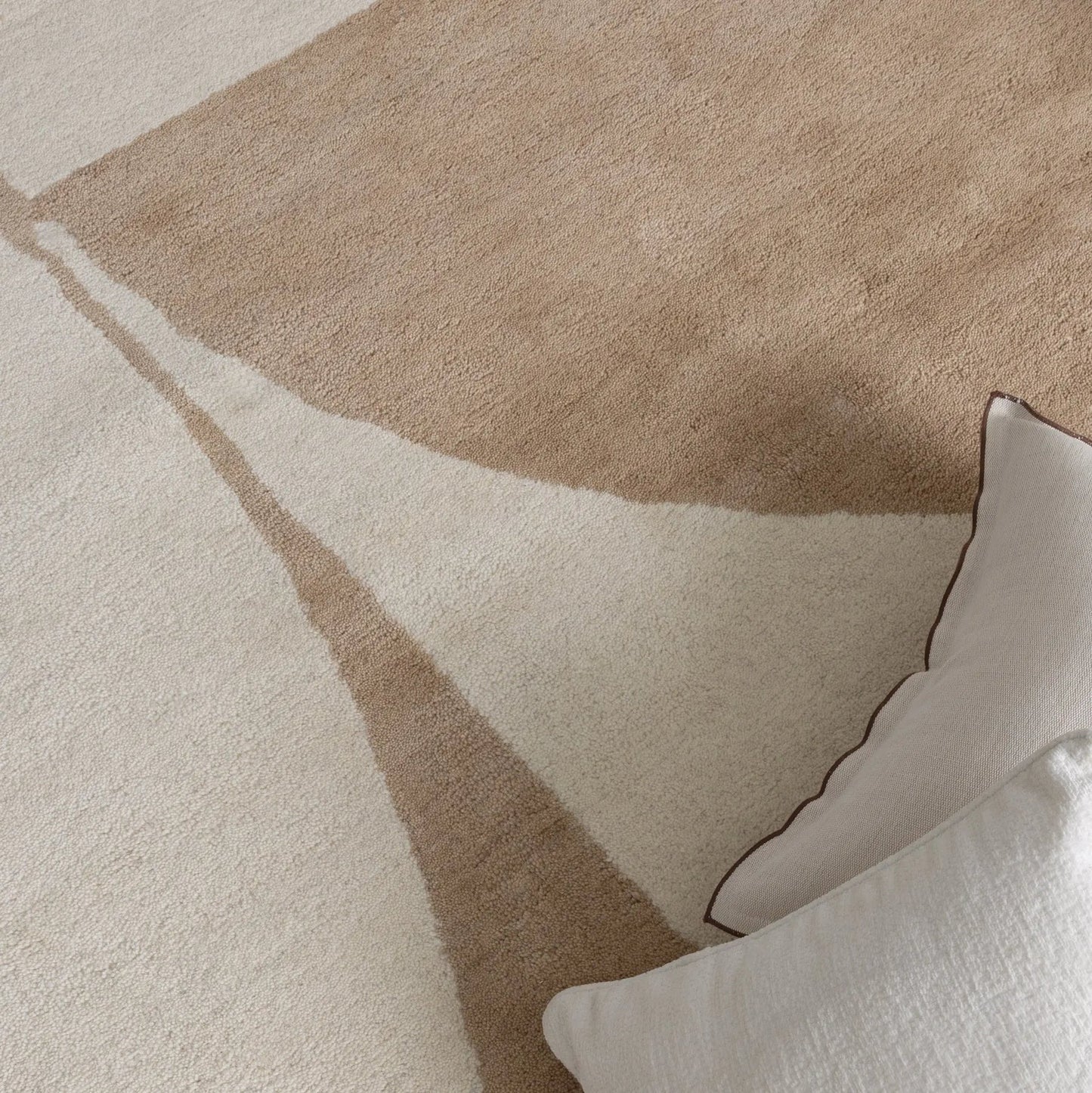 Belair Ivory & Brown Wool Rug