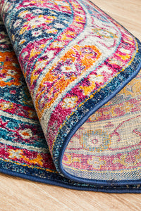 Ulladulla Navy Multicolor Round Rug