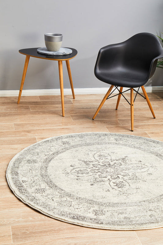 Ulladulla Platinum Silver Round Rug