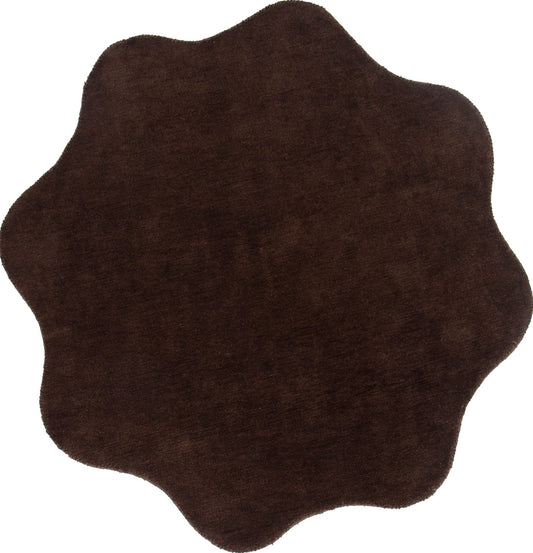 Wooli Chocolate Brown Round Rug