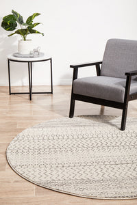 Tathra Quartz Silver Round Rug
