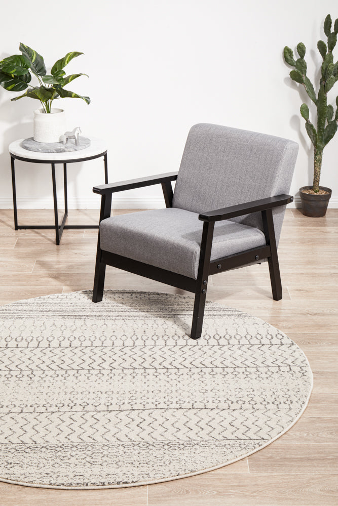 Tathra Quartz Silver Round Rug