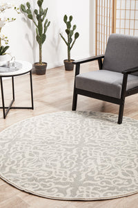 Tathra Pewter Silver Round Rug