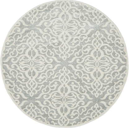 Tathra Pewter Silver Round Rug