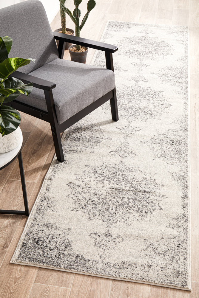 Tathra Platinum Silver Runner Rug