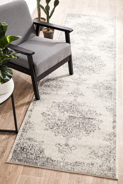 Tathra Platinum Silver Runner Rug