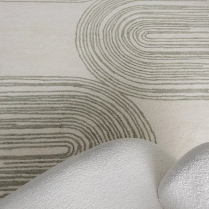 Cabarita Ivory & Green Wool Rug