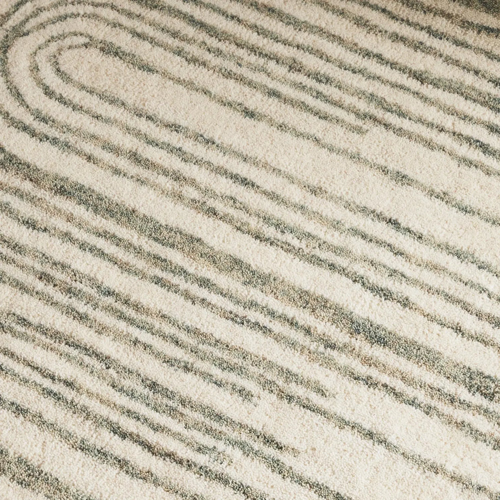 Cabarita Ivory & Green Wool Rug