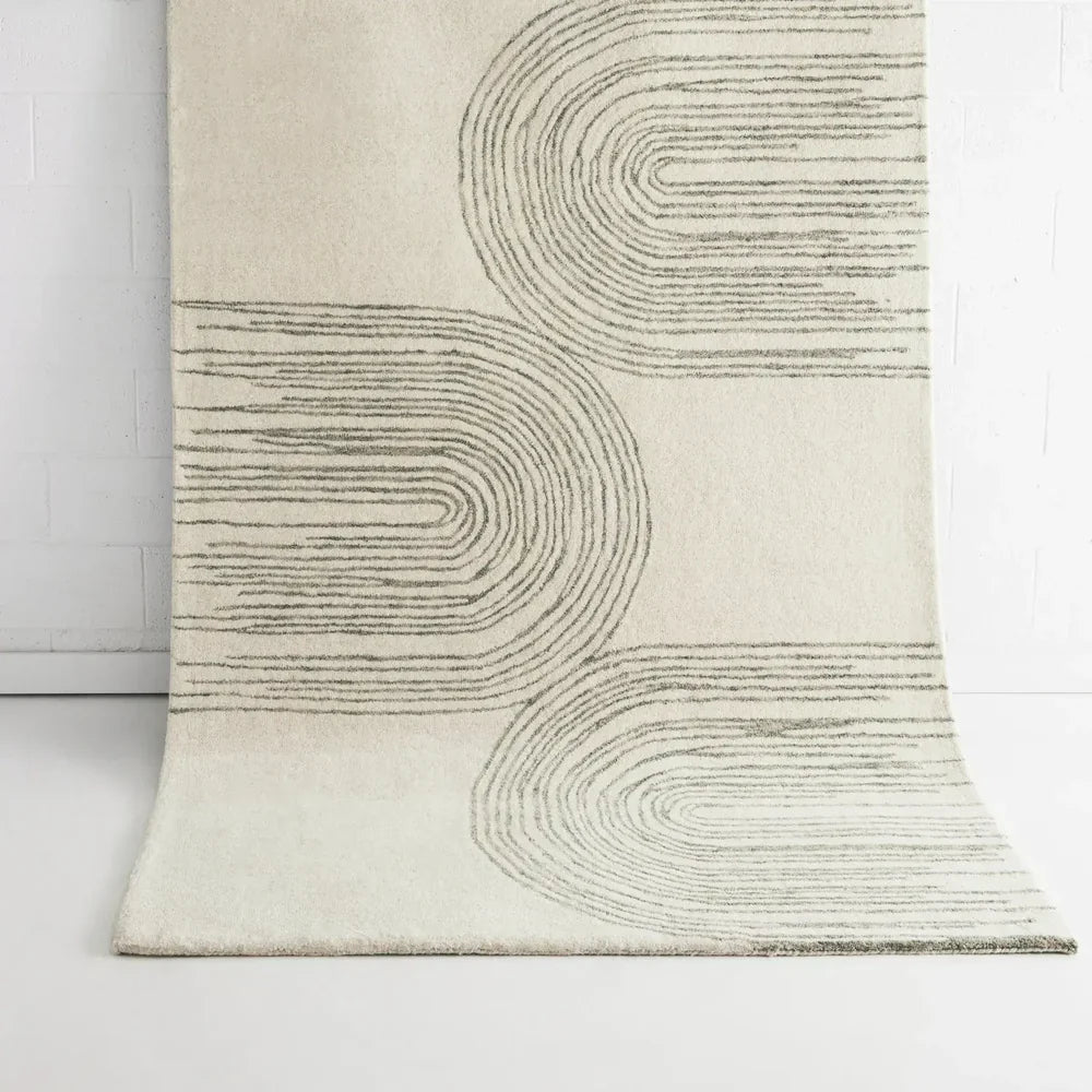 Cabarita Ivory & Green Wool Rug