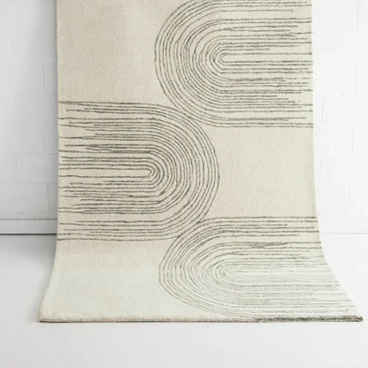 Cabarita Ivory & Green Wool Rug