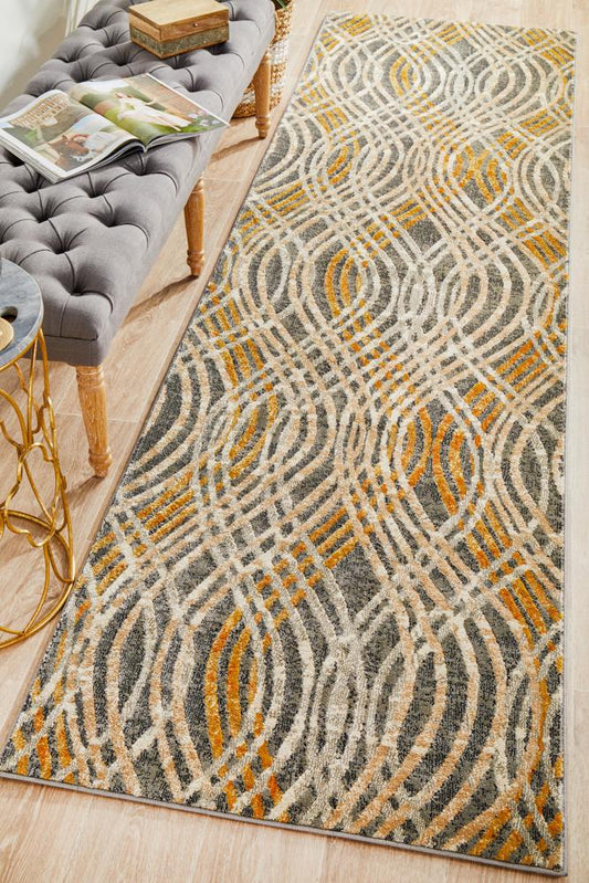 Freycinet Charcoal and Beige Runner Rug
