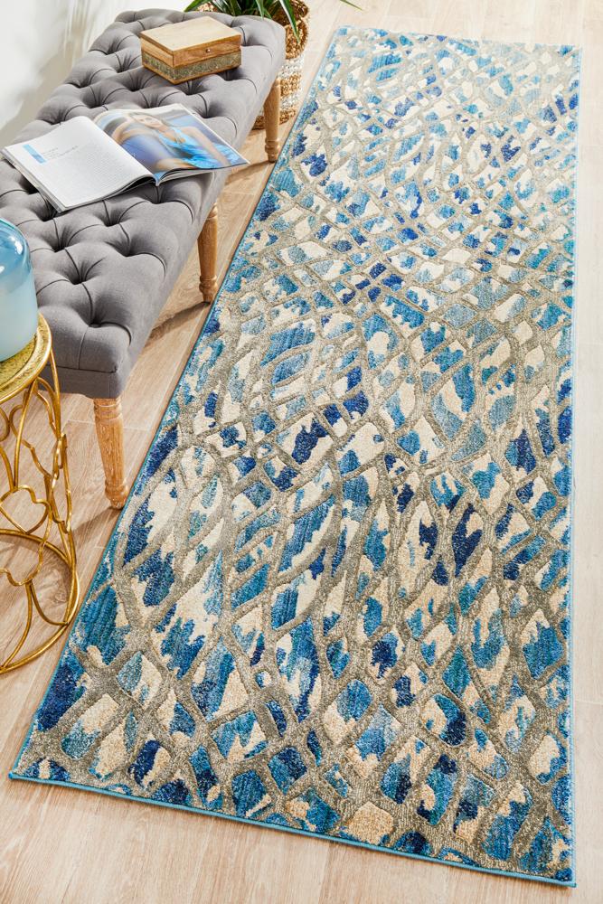 Freycinet Blue Multicolor Runner Rug