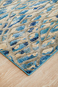 Freycinet Blue Multicolor Runner Rug