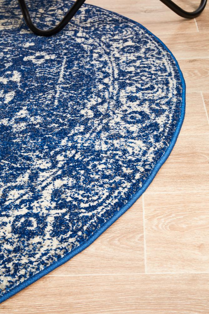 Bermagui Navy Round Rug