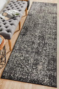 Bermagui Graphite Charcoal Grey Runner Rug