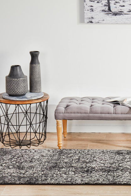Bermagui Graphite Charcoal Grey Runner Rug