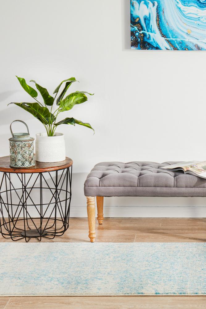 Bermagui Snow Blue Runner Rug
