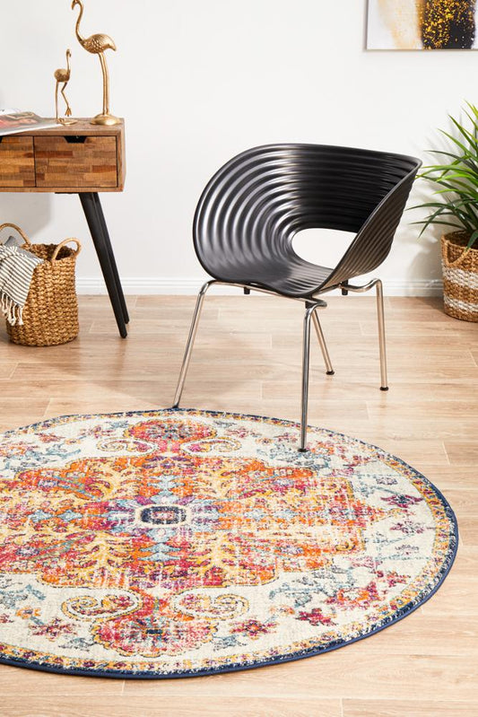Bermagui Chalk Multicolor Round Rug