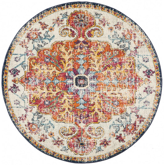 Bermagui Chalk Multicolor Round Rug