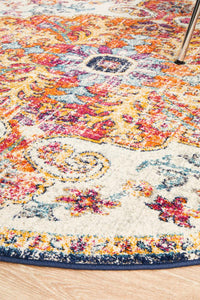 Bermagui Chalk Multicolor Round Rug