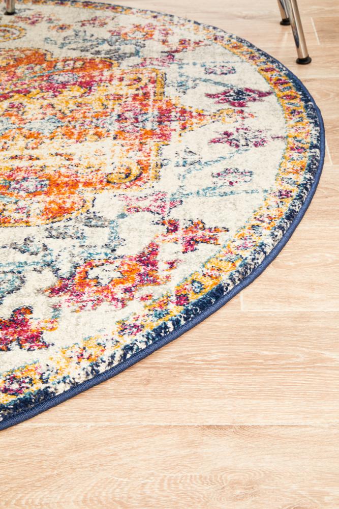 Bermagui Chalk Multicolor Round Rug