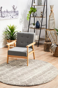 Bermagui Silver Round Rug