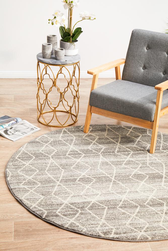Bermagui Silver Round Rug
