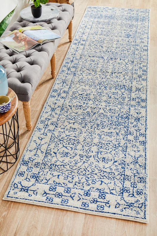 Bermagui Frost White Runner Rug