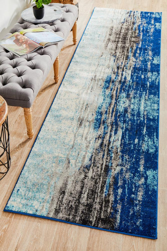 Bermagui Harbour Blue Runner Rug