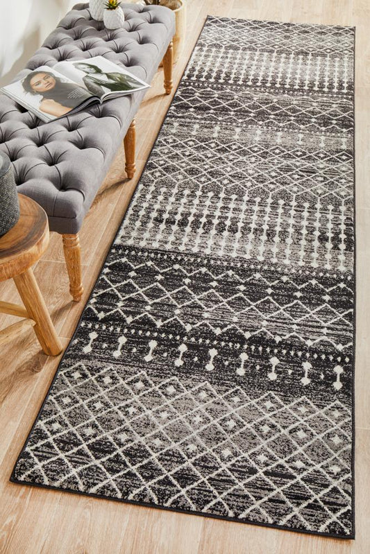 Bermagui Black Runner Rug