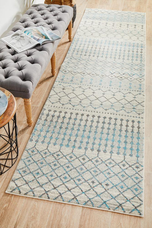 Bermagui Salt & White Runner Rug