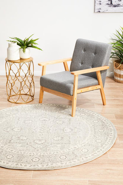 Bermagui Platinum Silver Round Rug