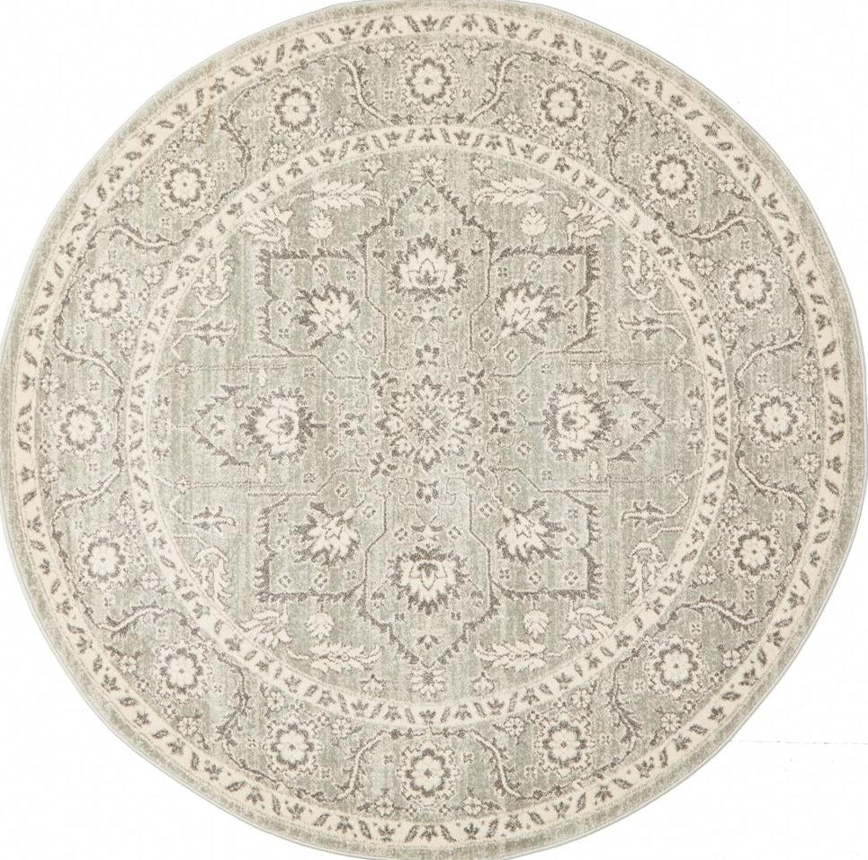 Bermagui Platinum Silver Round Rug